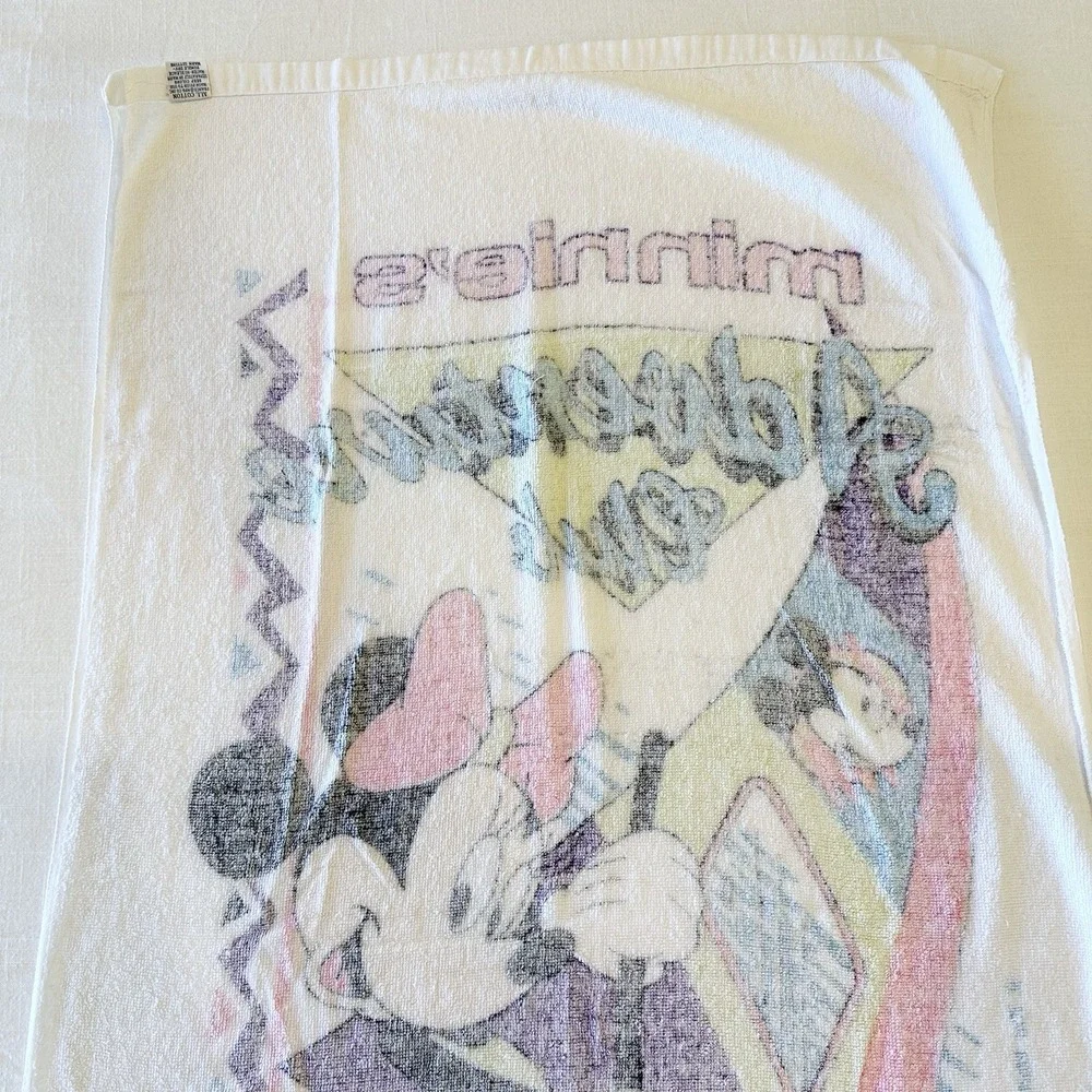 Vintage Disney Minnie Mouse Beach Towel Minnie's Adventure Club Surf Franco READ